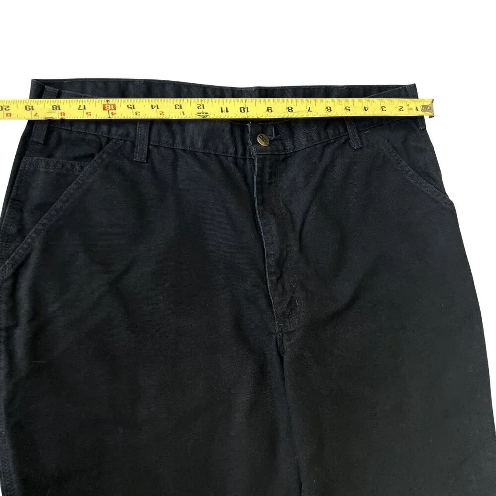 Carhartt Mens 40x32 Duck Loose Fit Canvas Black Utility Chore Pants Carpenter - Picture 10 of 16
